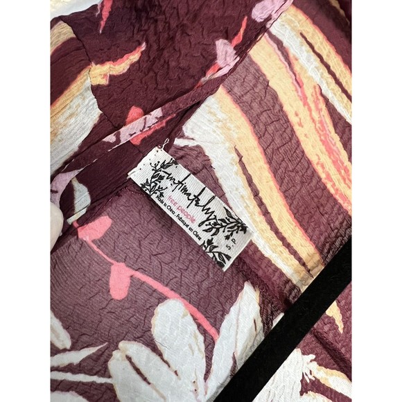 Free People Intimate Floral Duster Cover Up Open Front Lightweight Size Small S - Picture 3 of 16